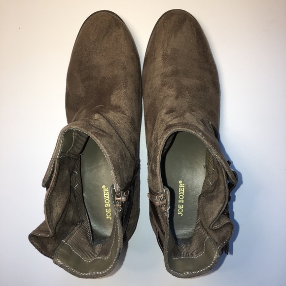 EUC brown booties with straps, buckles, and zips - Picture 2 of 8